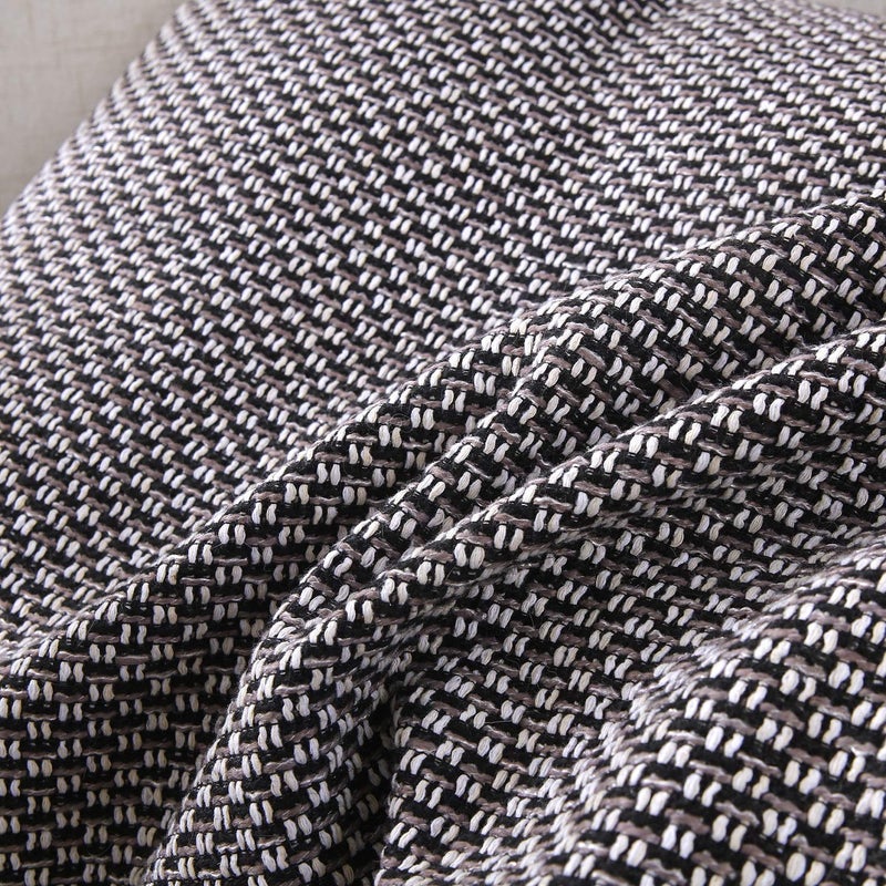 OctoRose Full Size 3 Side Zipper Upholstery Thick Linen Grey Black Mixed Futon Cover Sofa DayBed Mattress Slipcover Couch Protector (Linen-Grey Mixed Color, Full Size) - Image 1